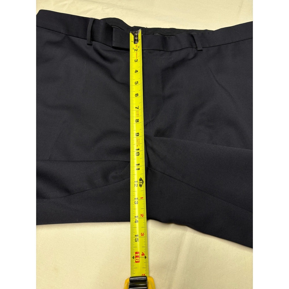 HUGO BOSS Men's Wool Dress Pants Trousers Black Pleated Cuffed 40X26 - Picture 12 of 15